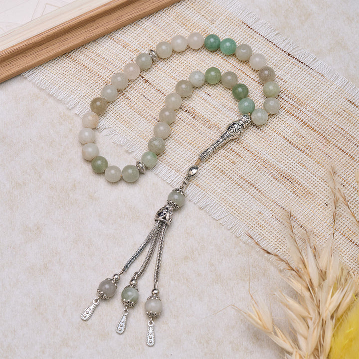 HilalHaven Natural Stone 33 Beaded Tasbih - White - image 9