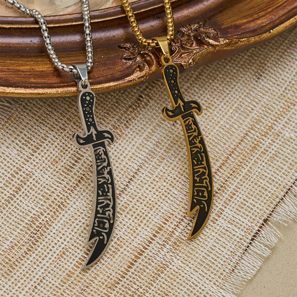 HilalHaven Warrior Spirit Sword Pendant Necklace - image 0
