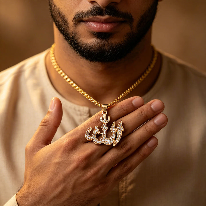 HilalHaven Arabic Calligraphy Crystal Pendant Necklace - image 3