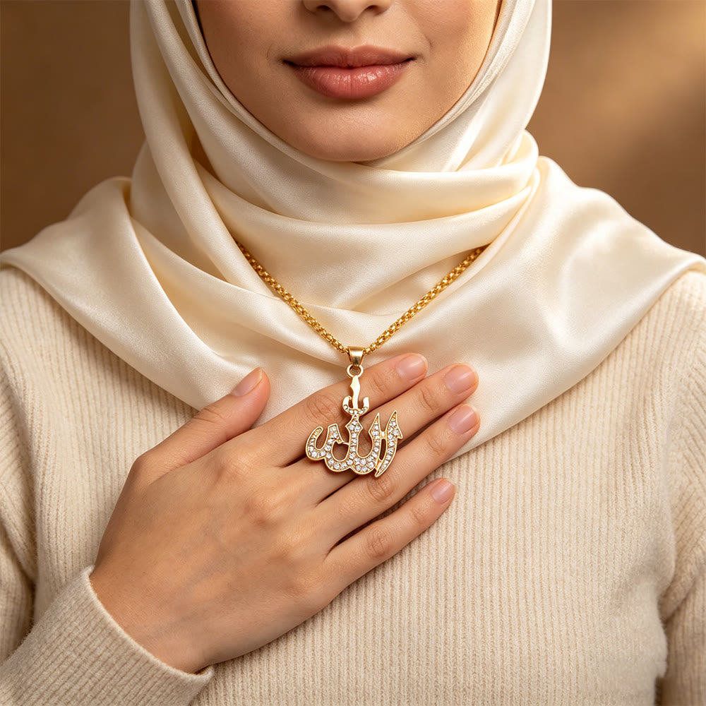 HilalHaven Arabic Calligraphy Crystal Pendant Necklace - image 4