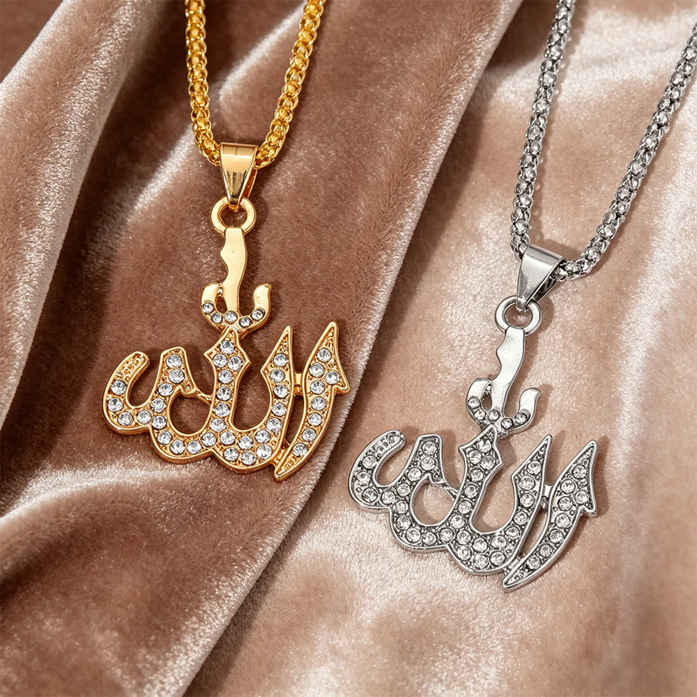 HilalHaven Arabic Calligraphy Crystal Pendant Necklace - image 0