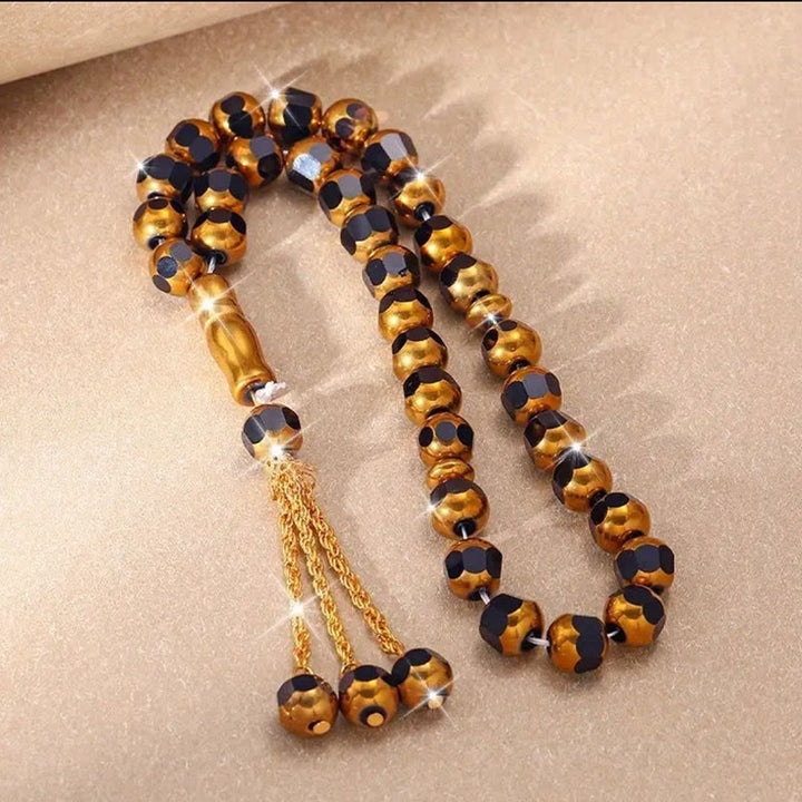  HilalHaven Faceted Glass Beaded Tasbih - Black - image 3