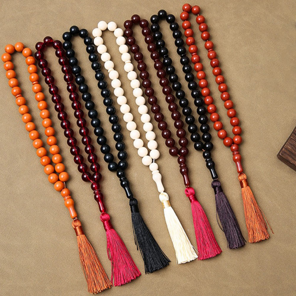HilalHaven Smooth Acrylic 33 Beads Tasbih — Vintage Style Handcrafted Prayer Beads - image 0
