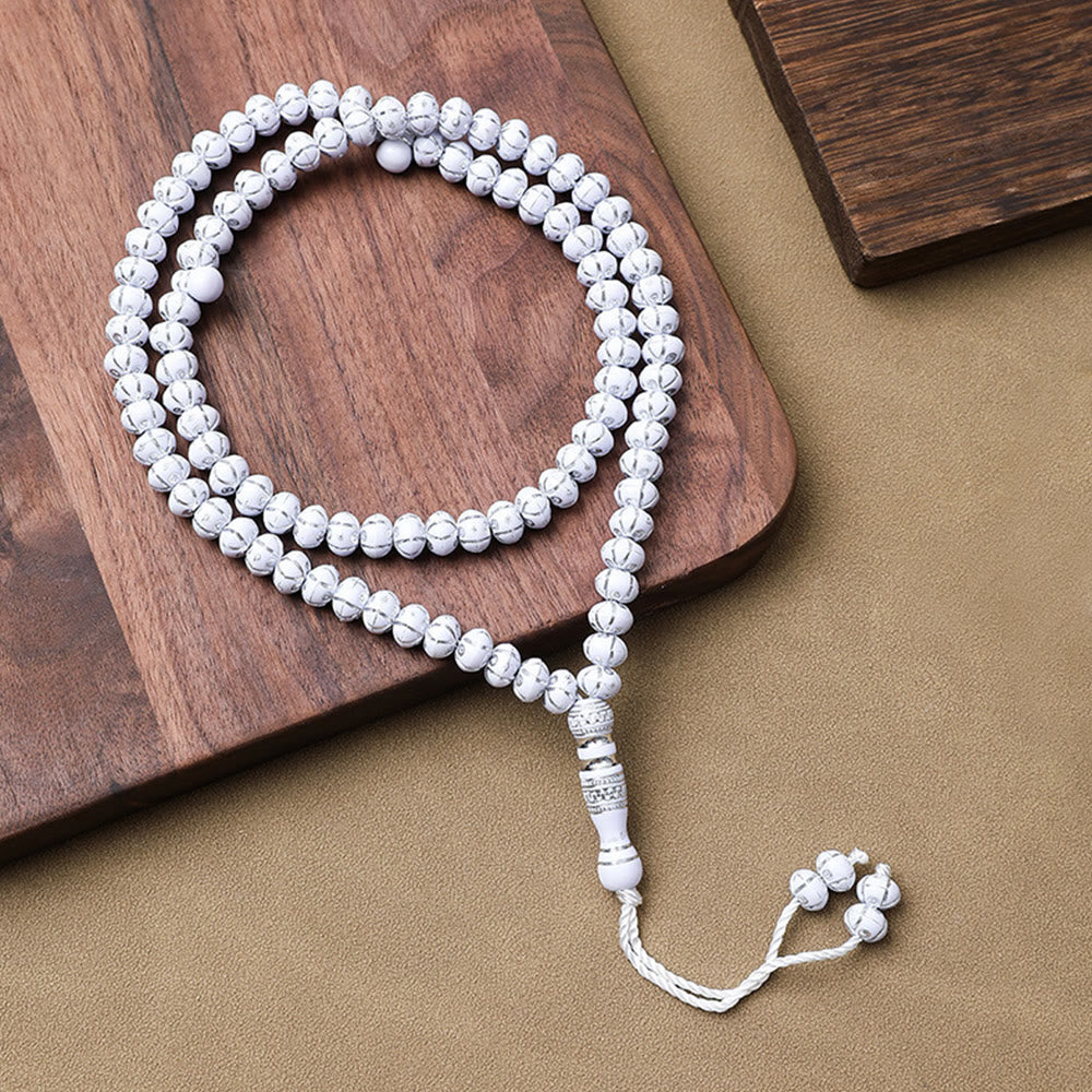 HilalHaven Modern Minimalist Acrylic 99 Beads Tasbih - Pure White - image 3