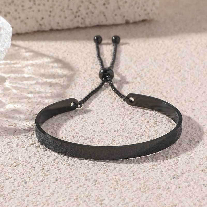 HilalHaven Adjustable Vintage Engraved Titanium Steel Bracelet - Black - image 4
