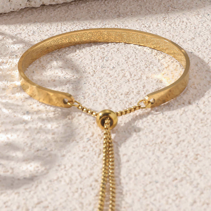 HilalHaven Adjustable Vintage Engraved Titanium Steel Bracelet - image 0
