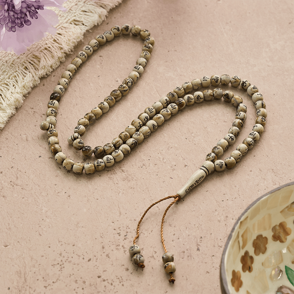 HilalHaven 8mm Round Acrylic Printed Beads Tasbih — Handcrafted Cultural 99 Beads Tasbih with Tassel - image 15
