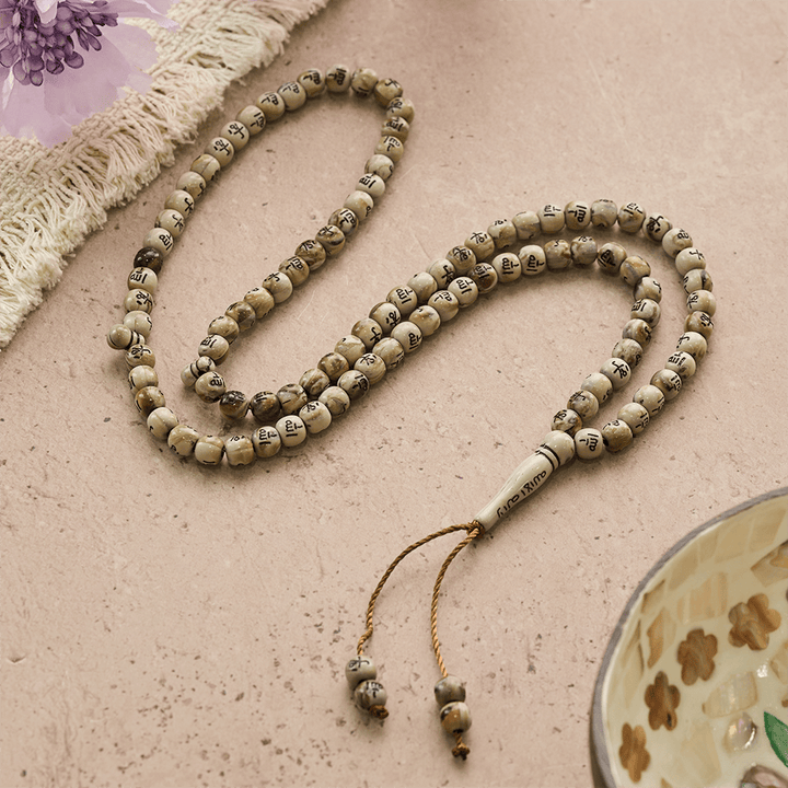 HilalHaven 8mm Round Acrylic Printed Beads Tasbih — Handcrafted Cultural 99 Beads Tasbih with Tassel - image 15