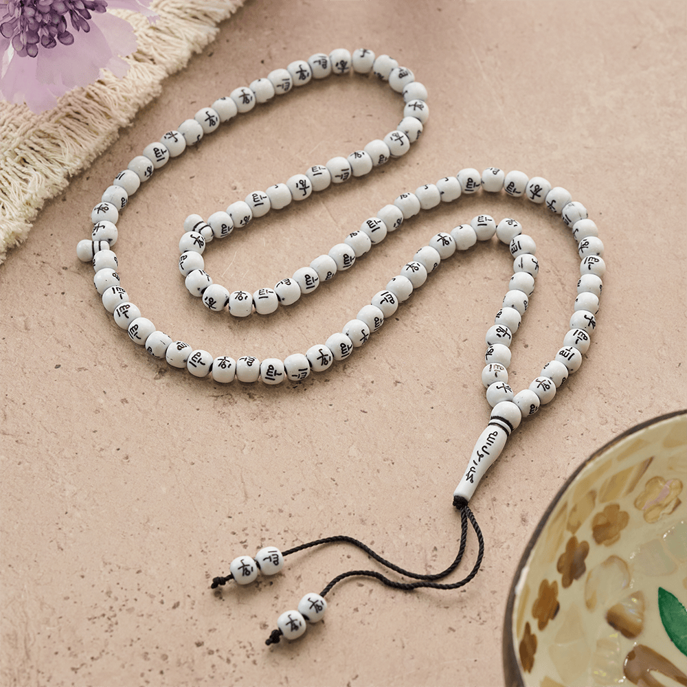 HilalHaven 8mm Round Acrylic Printed Beads Tasbih — Handcrafted Cultural 99 Beads Tasbih with Tassel - image 8