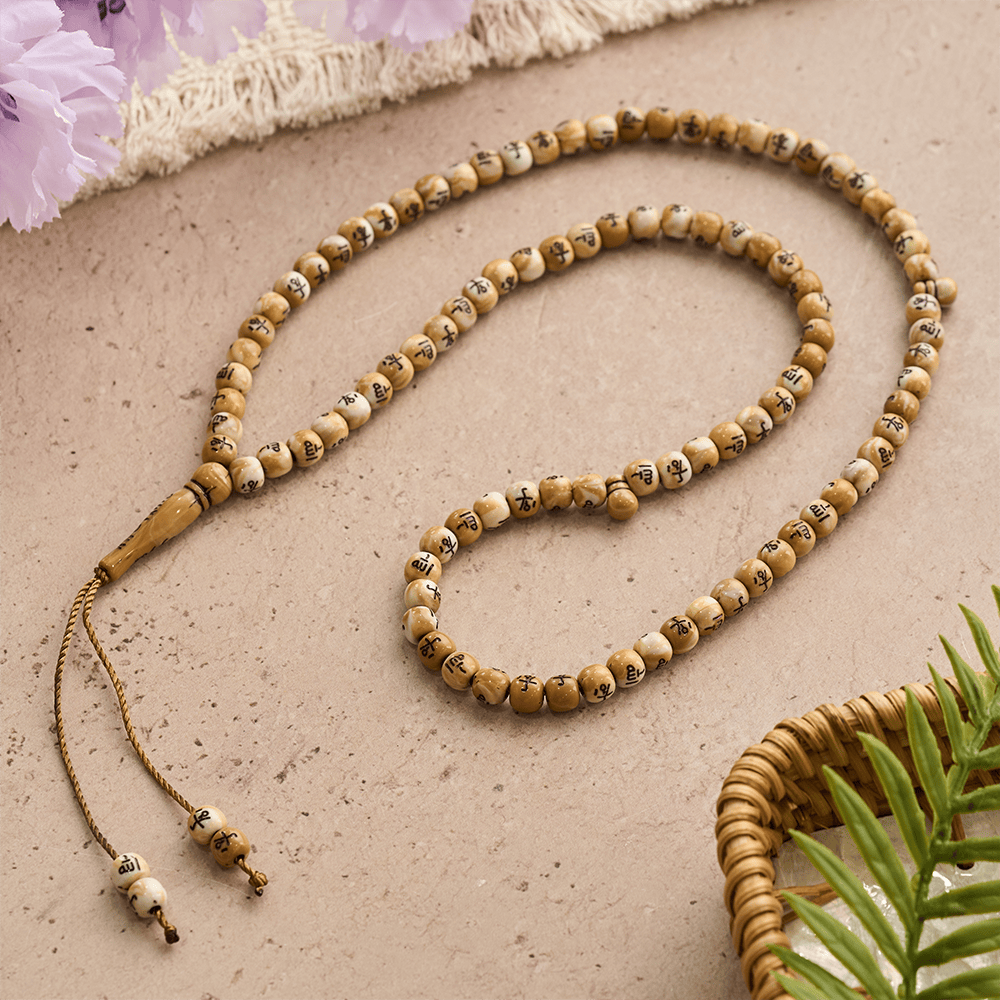 HilalHaven 8mm Round Acrylic Printed Beads Tasbih — Handcrafted Cultural 99 Beads Tasbih with Tassel - image 11