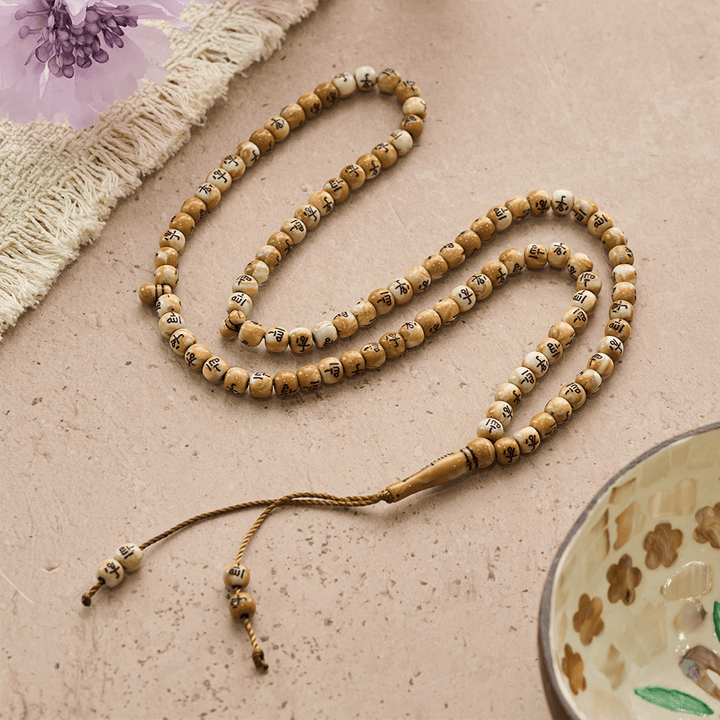HilalHaven 8mm Round Acrylic Printed Beads Tasbih — Handcrafted Cultural 99 Beads Tasbih with Tassel - image 12