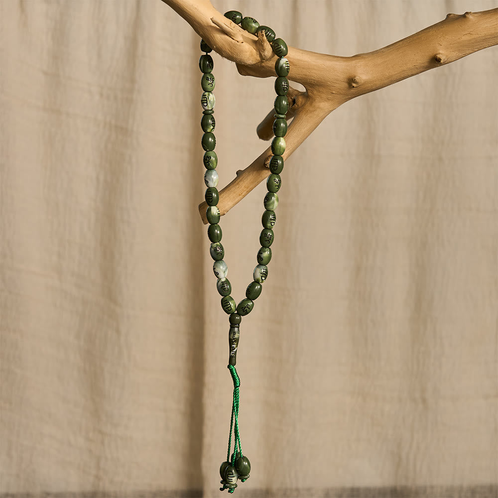 HilalHaven 33 Beads Oval Acrylic Tasbih — Handcrafted Cultural 33 Beads Tasbih with Tassel - image 7