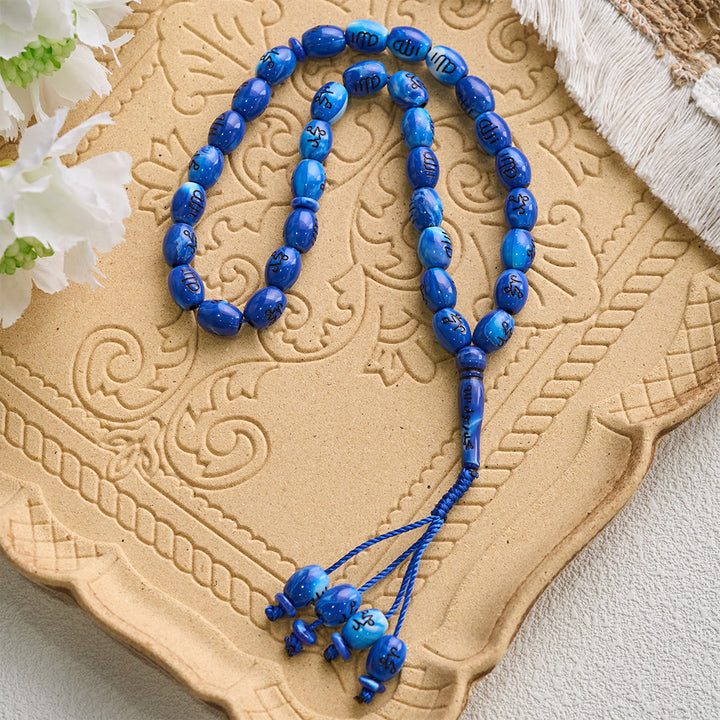 HilalHaven 33 Beads Oval Acrylic Tasbih — Handcrafted Cultural 33 Beads Tasbih with Tassel - image 9