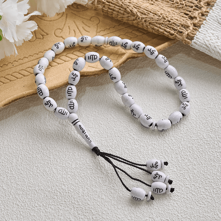 HilalHaven 33 Beads Oval Acrylic Tasbih — Handcrafted Cultural 33 Beads Tasbih with Tassel - image 13