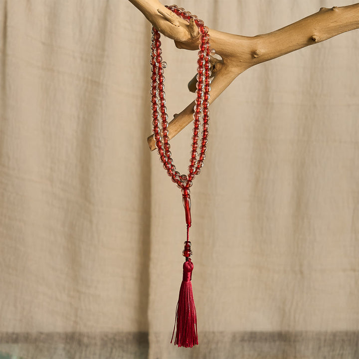 HilalHaven 33 Beads Transparent Red Core Acrylic Tasbih — Handcrafted Cultural Prayer Beads with Tassel - image 15