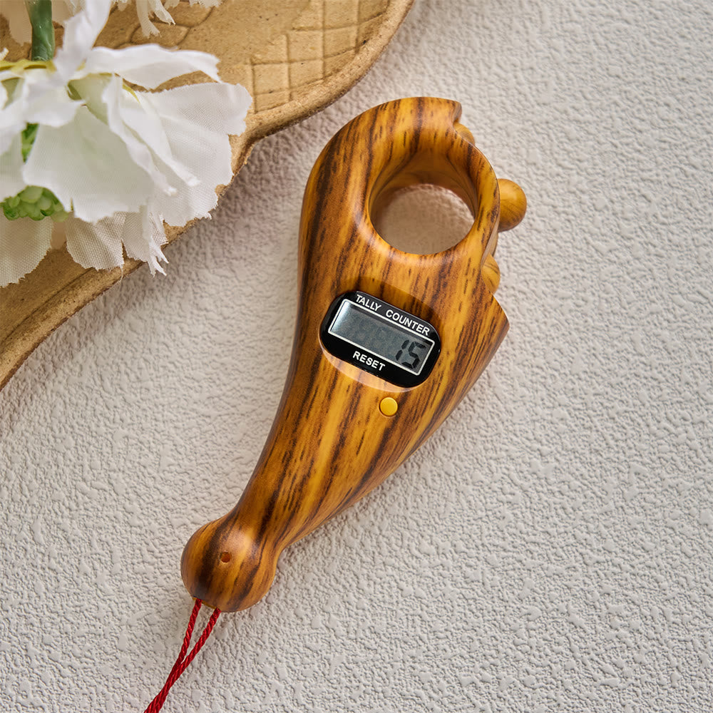 FREE Today: Digital Finger Counter Tasbih with Tassel — Wood-Grain Tasbih Counter for Daily Mindfulness - image 3