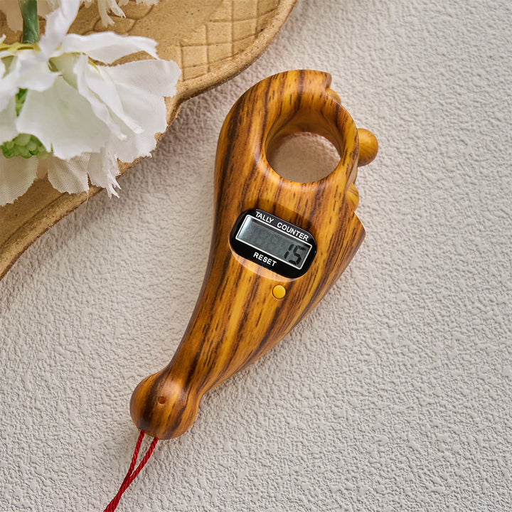 FREE Today: Digital Finger Counter Tasbih with Tassel — Wood-Grain Tasbih Counter for Daily Mindfulness - image 3