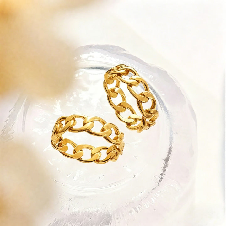 HilalHaven Chain Link Titanium Steel Ring - image 0