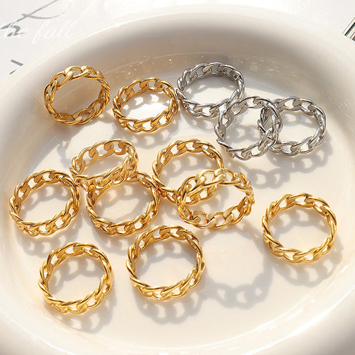 HilalHaven Chain Link Titanium Steel Ring - image 2