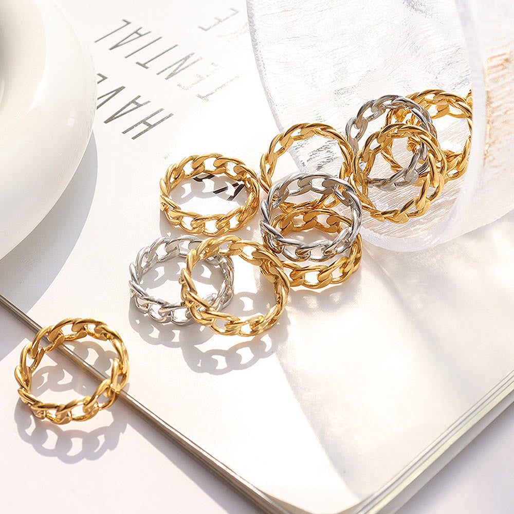 HilalHaven Chain Link Titanium Steel Ring - image 1