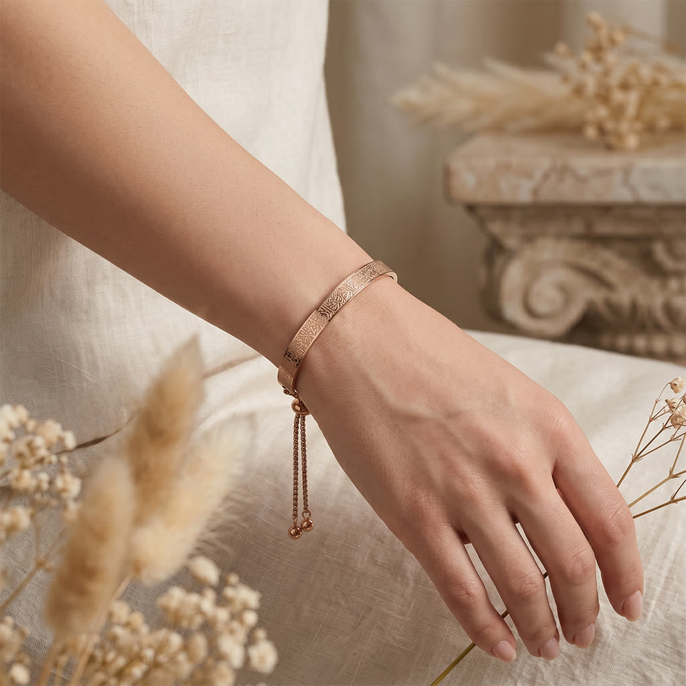 HilalHaven Adjustable Vintage Engraved Titanium Steel Bracelet - image 5