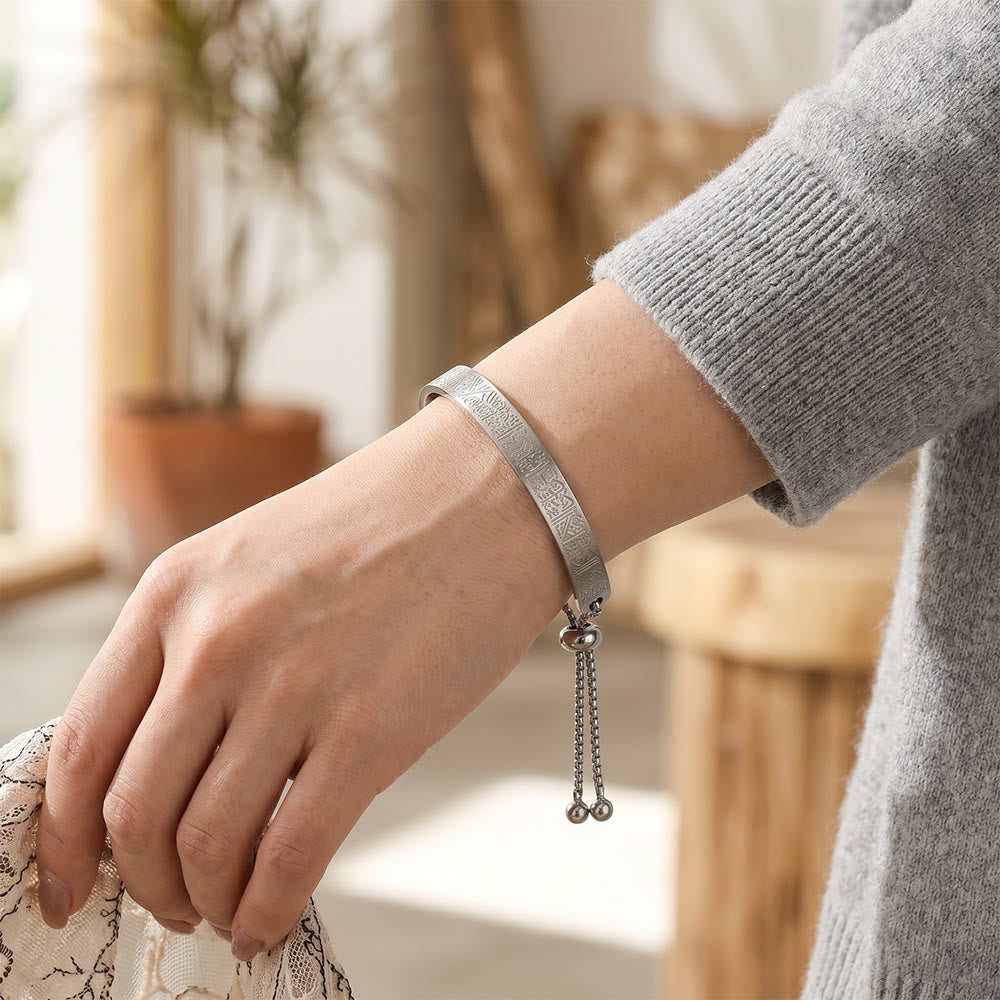 HilalHaven Adjustable Vintage Engraved Titanium Steel Bracelet - image 6