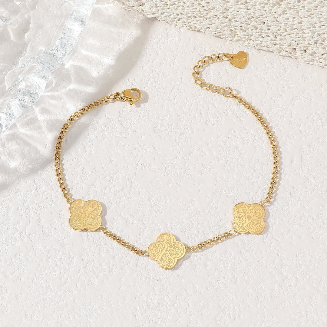 Najma Al-Sabr Clover Bracelet — Star of Patience &amp; Good Fortune - Golden Clover - image 2