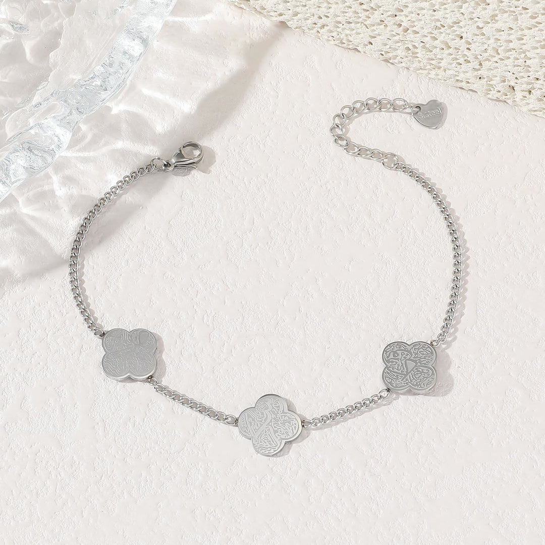 Najma Al-Sabr Clover Bracelet — Star of Patience &amp; Good Fortune - Silver Clover - image 1