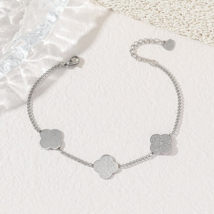 Najma Al-Sabr Clover Bracelet — Star of Patience &amp; Good Fortune - Silver Clover - image 1