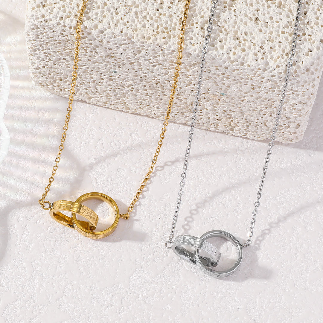 HilalHaven Minimalist Interlocking Rings Necklace  - image 0