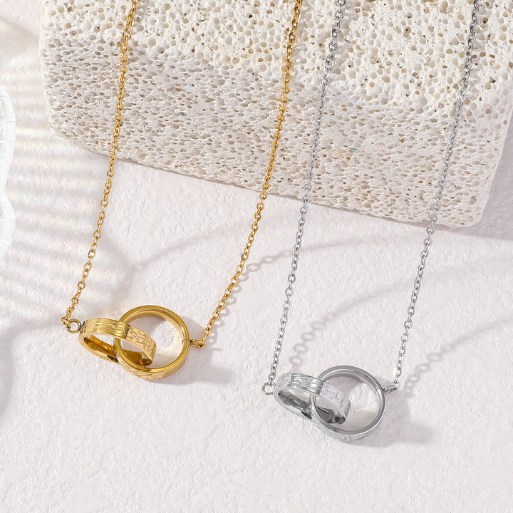 HilalHaven Minimalist Interlocking Rings Necklace  - image 0