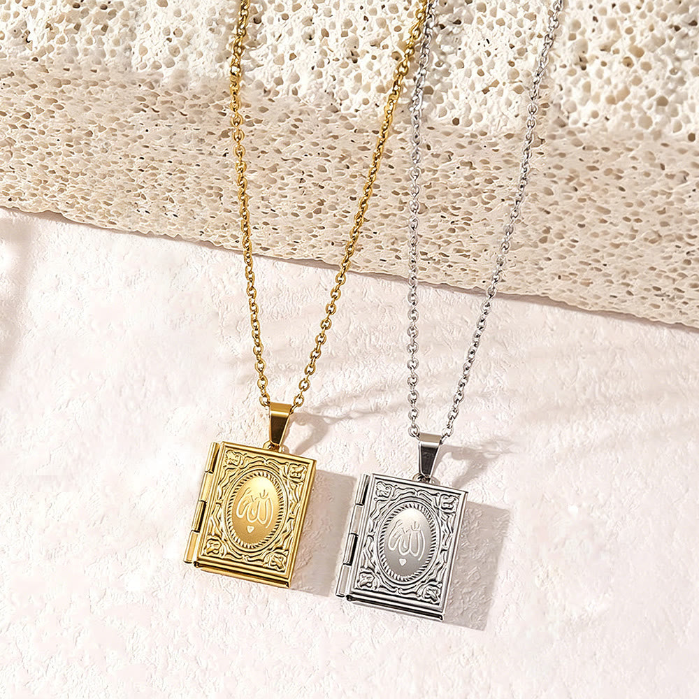 HilalHaven Allah Locket Pendant Necklace — Polished Stainless Steel - image 0