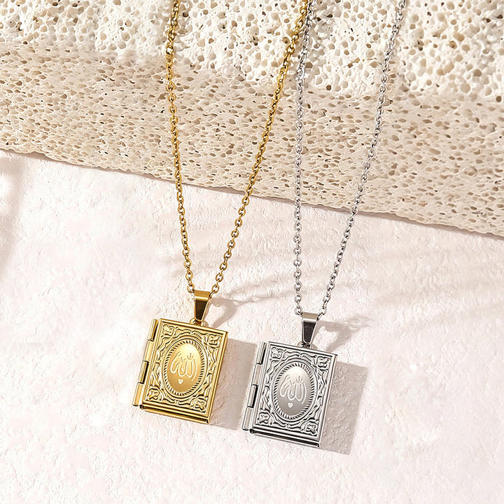 HilalHaven Allah Locket Pendant Necklace — Polished Stainless Steel - image 0