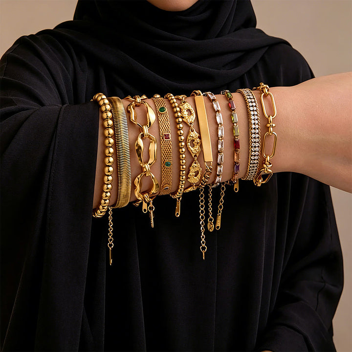 HilalHaven Timeless Gold-Tone Stainless Steel Bracelet Curated Collection - image 0