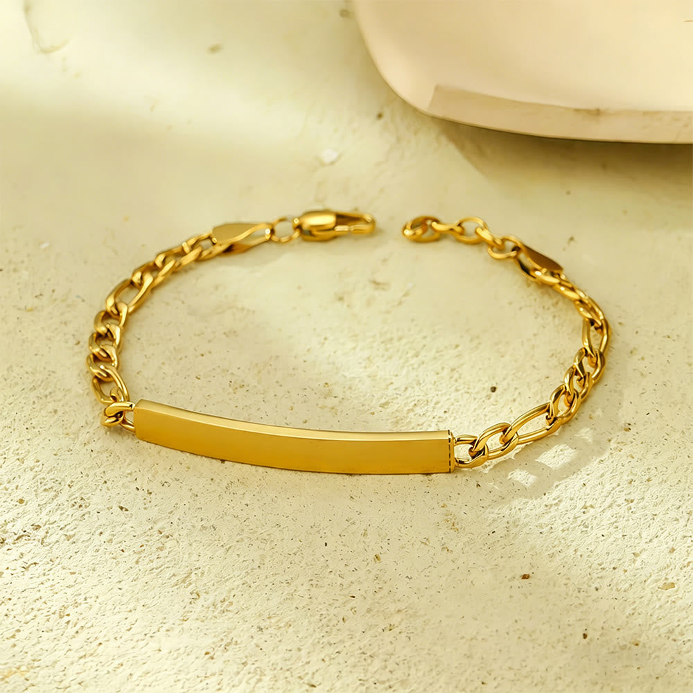 HilalHaven Timeless Gold-Tone Stainless Steel Bracelet Curated Collection - Golden Bar Bracelet - image 4