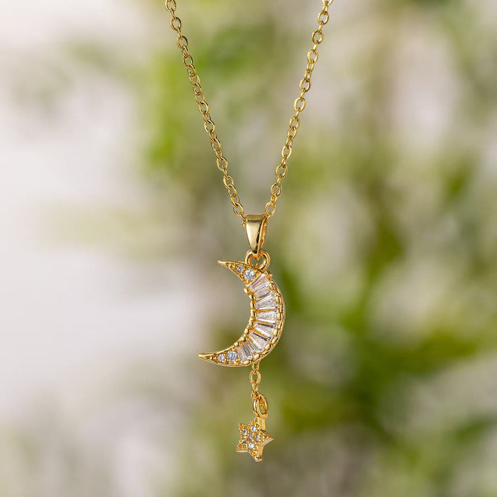 HilalHaven Dainty Moon &amp; Star Pendant Necklace — Delicate Crystal Accents - image 3