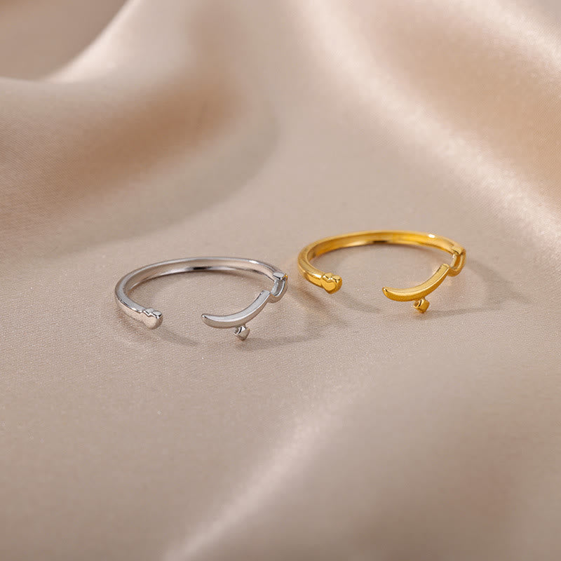 HilalHaven Minimalist Open Ring — Stainless Steel Electroplated Geometric Band - image 0