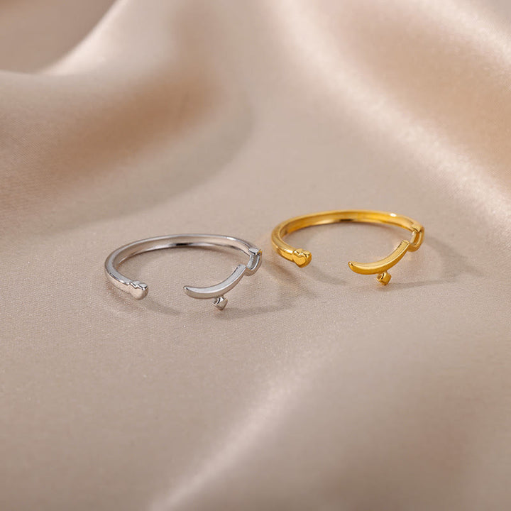 HilalHaven Minimalist Open Ring — Stainless Steel Electroplated Geometric Band - image 0