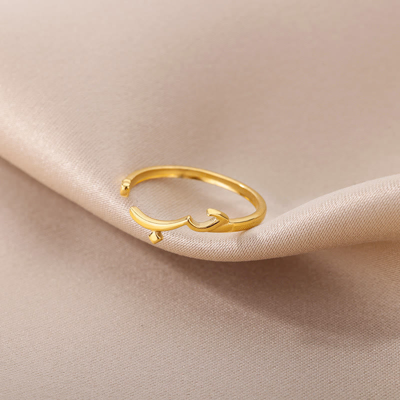 HilalHaven Minimalist Open Ring — Stainless Steel Electroplated Geometric Band - image 5