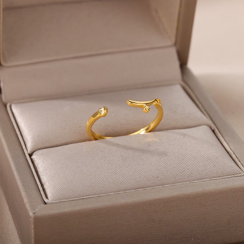 HilalHaven Minimalist Open Ring — Stainless Steel Electroplated Geometric Band - Golden Ring - image 6