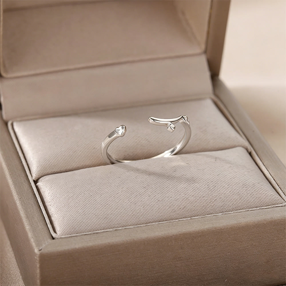 HilalHaven Minimalist Open Ring — Stainless Steel Electroplated Geometric Band - Silver Ring - image 3