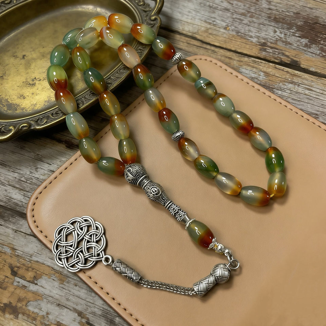 HilalHaven Elegant Natural Stone Beaded Tasbih —— 33 Beads Tasbih - image 2