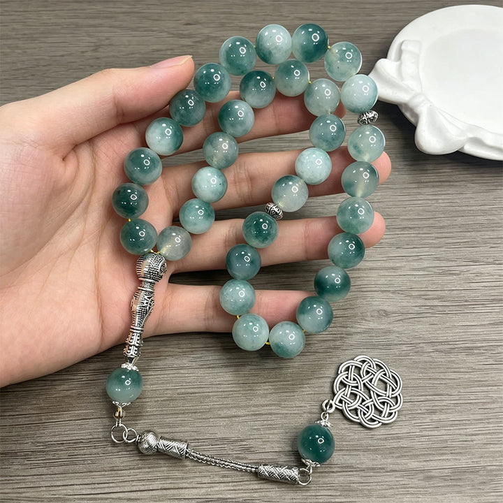 HilalHaven Watercolor Gradient Natural Stone 33 Beads Tasbih —— Elegant Handcrafted Accessory - image 3