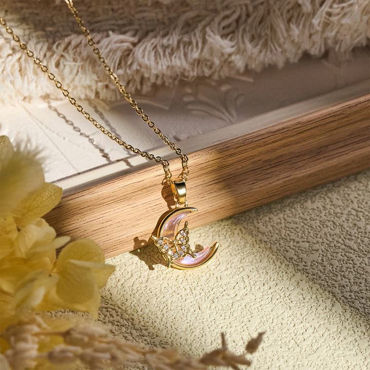 HilalHaven Dainty Moon &amp; Butterfly Pendant Necklace — Shimmering Crystal Accents - image 8