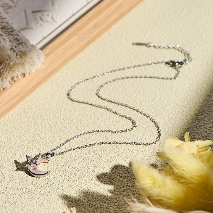 HilalHaven Dainty Moon &amp; Butterfly Pendant Necklace — Shimmering Crystal Accents - image 3