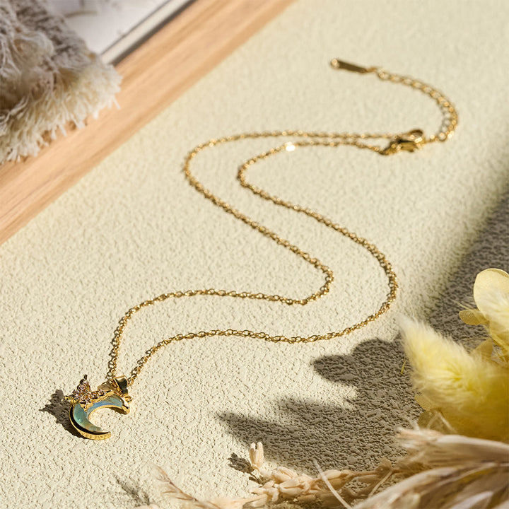 HilalHaven Dainty Moon &amp; Butterfly Pendant Necklace — Shimmering Crystal Accents - image 12