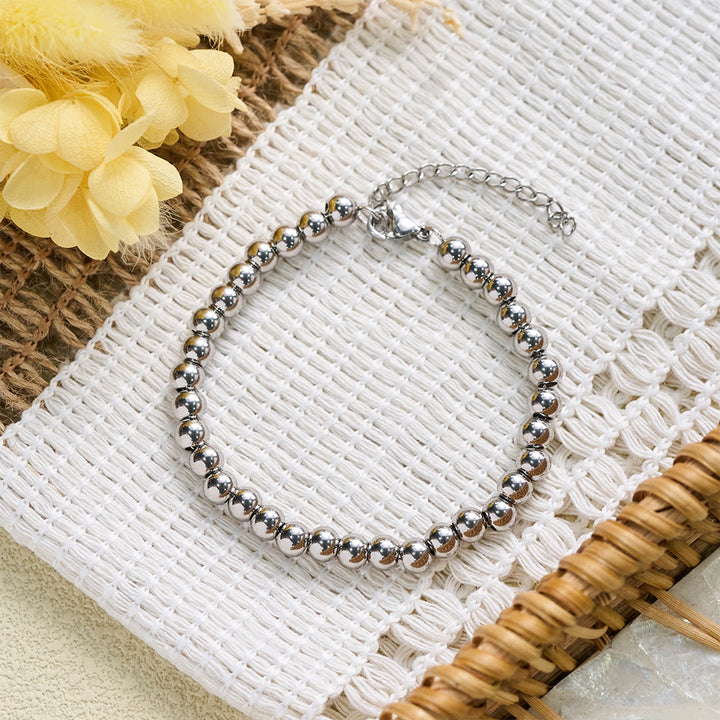HilalHaven Elegant Polished 33 Beads Tasbih Bracelet — Timeless Stainless Steel Band - Silver(33 Beads Bracelet) - image 4