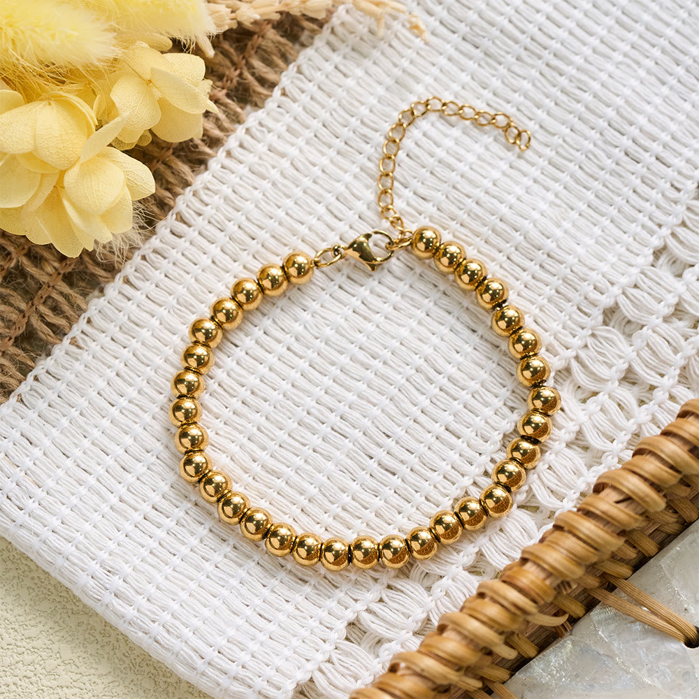 HilalHaven Elegant Polished 33 Beads Tasbih Bracelet — Timeless Stainless Steel Band - Golden(33 Beads Bracelet) - image 1
