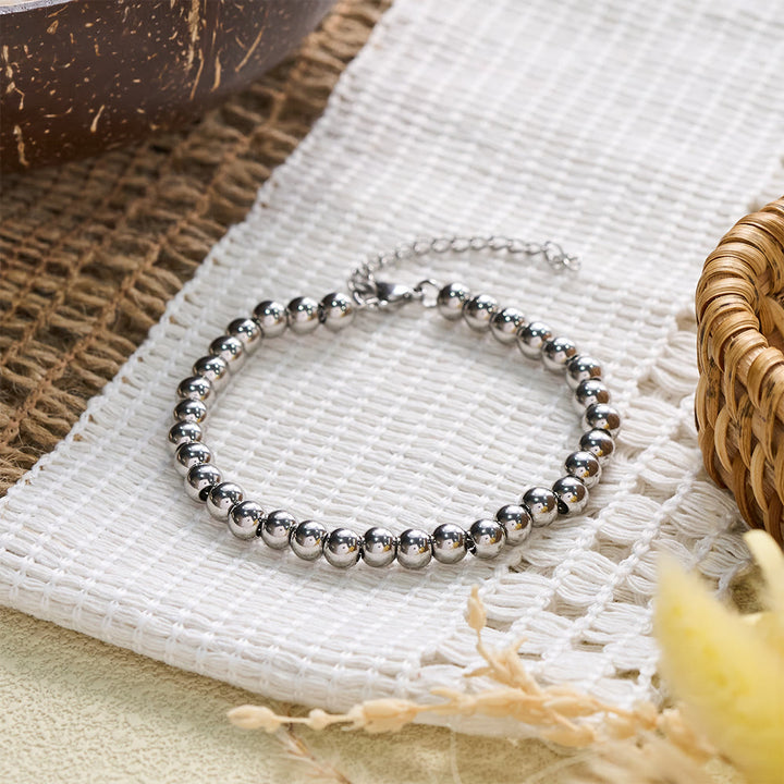 HilalHaven Elegant Polished 33 Beads Tasbih Bracelet — Timeless Stainless Steel Band - image 6