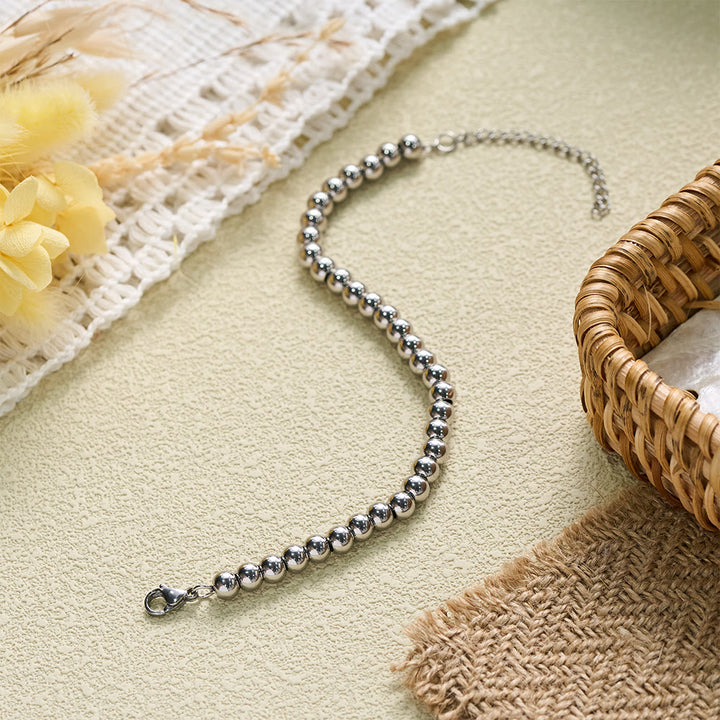 HilalHaven Elegant Polished 33 Beads Tasbih Bracelet — Timeless Stainless Steel Band - image 5